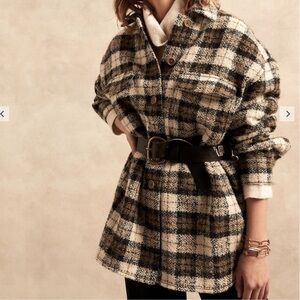 Banana Republic Oversized Italian Bouclé Shirt Jacket